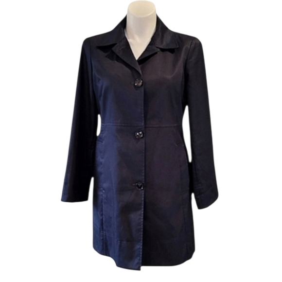 NEW, BROOKS BROTHERS, NAVY BLUE, CAR COAT, OVERCOAT, EXCELLENT CONDITION Size 14 - Picture 4 of 5